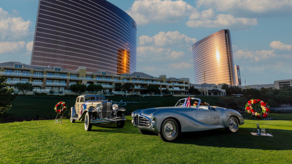 The 1933 Duesenberg “20 Grand” and 1951 Delahaye 235 named Prewar Best of Show and Postwar Best of Show, respectively, at the 2022 Concours d'Elegance Wynn Las Vegas.