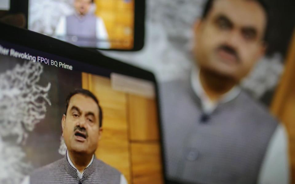 Gautam Adani, billionaire and chairman of Adani Group, has tried to reassure investors despite his businesses losing more than $100bn in value - Dhiraj Singh/Bloomberg