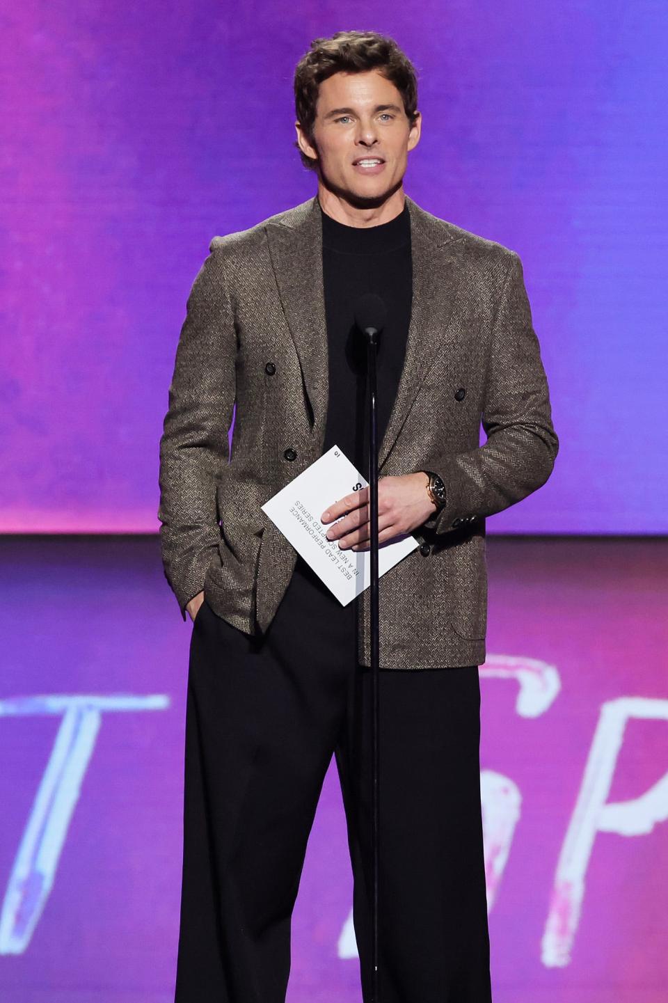 James Marsden speaks onstage during the 2024 Film Independent Spirit Awards on Feb. 25, 2024, in Santa Monica, California.