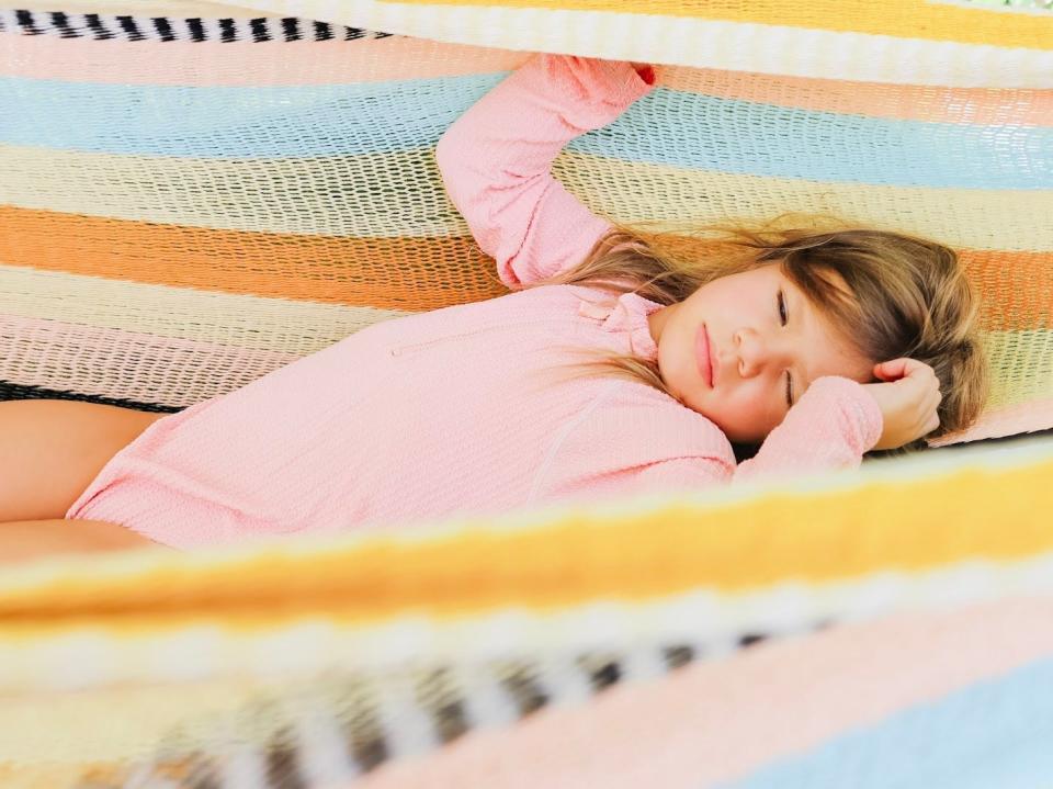 diana blinkhorn daughter resting in hammock