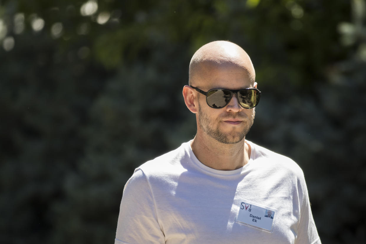 SUN VALLEY, ID - JULY 11: Daniel Ek, co-founder and chief executive officer of Spotify, attends the annual Allen & Company Sun Valley Conference, July 11, 2018 in Sun Valley, Idaho. Every July, some of the world's most wealthy and powerful businesspeople from the media, finance, technology and political spheres converge at the Sun Valley Resort for the exclusive week-long conference. (Photo by Drew Angerer/Getty Images)