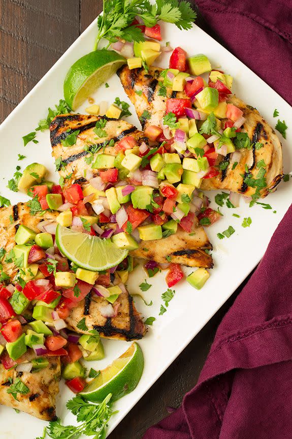 Grilled Cilantro-Lime Chicken with Avocado Salsa