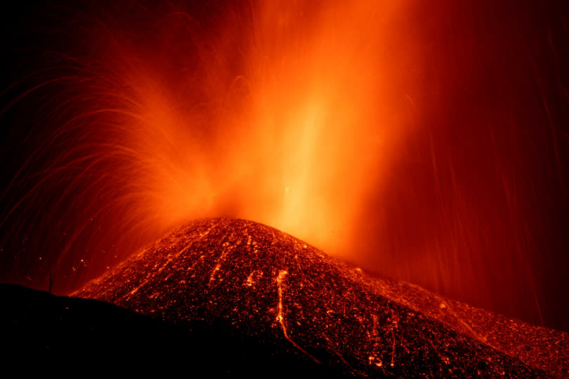 火山噴發景象。（圖／達志／美聯社）