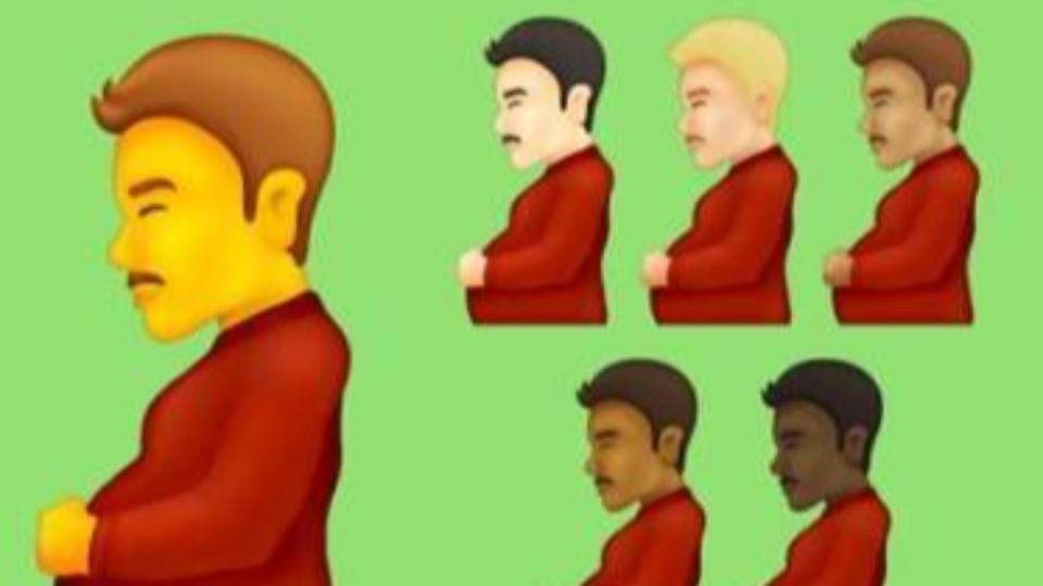 emoji推出「懷孕的男性」惹議。（圖／翻攝自臉書）