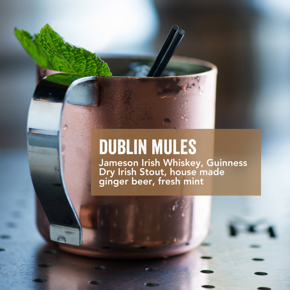 The Dublin Mule is just one of the several special drinks available for St. Patrick's Day at Yard House.