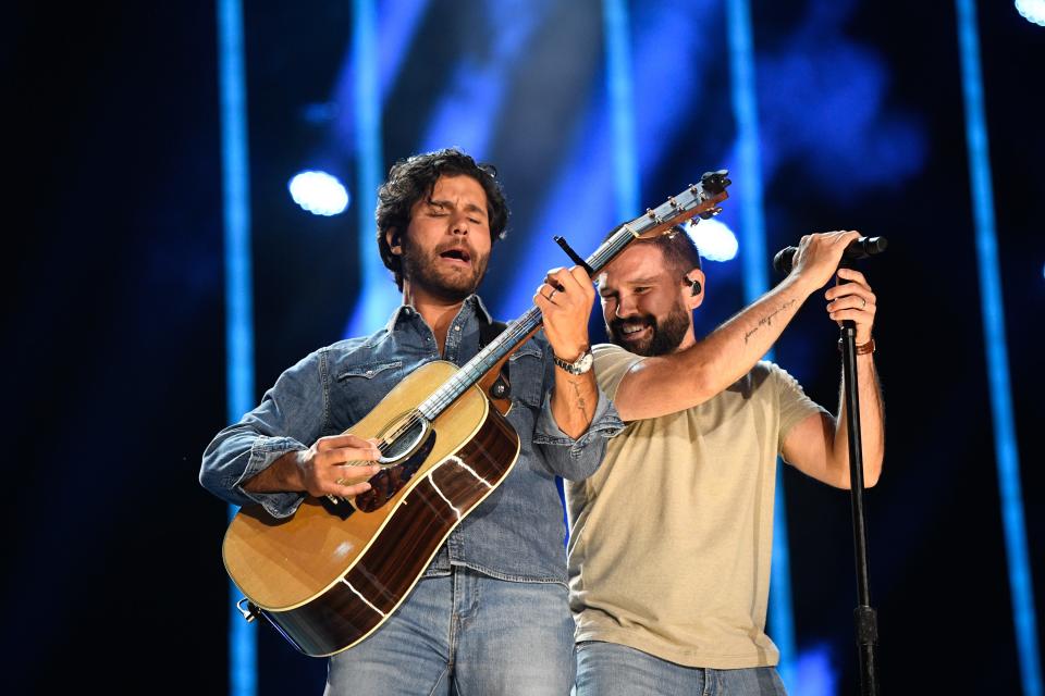 Dan + Shay perform during CMA Fest at Nissan Stadium on Friday, June 9, 2023, in Nashville, Tennessee.