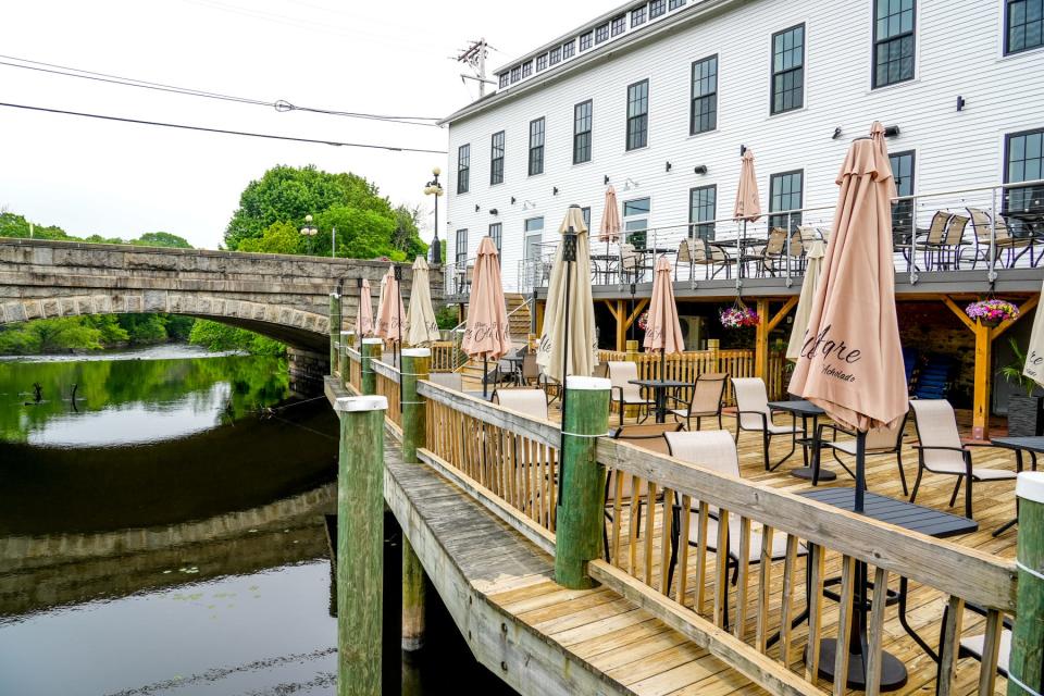 Shark's Peruvian Cuisine at Central Falls Landing on Broad Street overlooks the Blackstone River and occupies the first two floors of a renovated mill building.