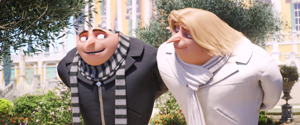 DESPICABLE ME 3, l-r: Gru (voice: Steve Carell), Dru (voice: Steve Carell), 2017. ©Universal Pictures/courtesy Everett Collection