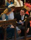 <p>Princess Eugenie and Jack Brooksbank chat with Princess Beatrice at <a href="https://www.townandcountrymag.com/the-scene/weddings/a9936314/prince-harry-meghan-markle-wedding/" rel="nofollow noopener" target="_blank" data-ylk="slk:Prince Harry and Meghan Markle's wedding.;elm:context_link;itc:0;sec:content-canvas" class="link ">Prince Harry and Meghan Markle's wedding.</a></p>