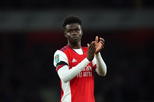 Bukayo Saka could miss the Villa fixture through injury.