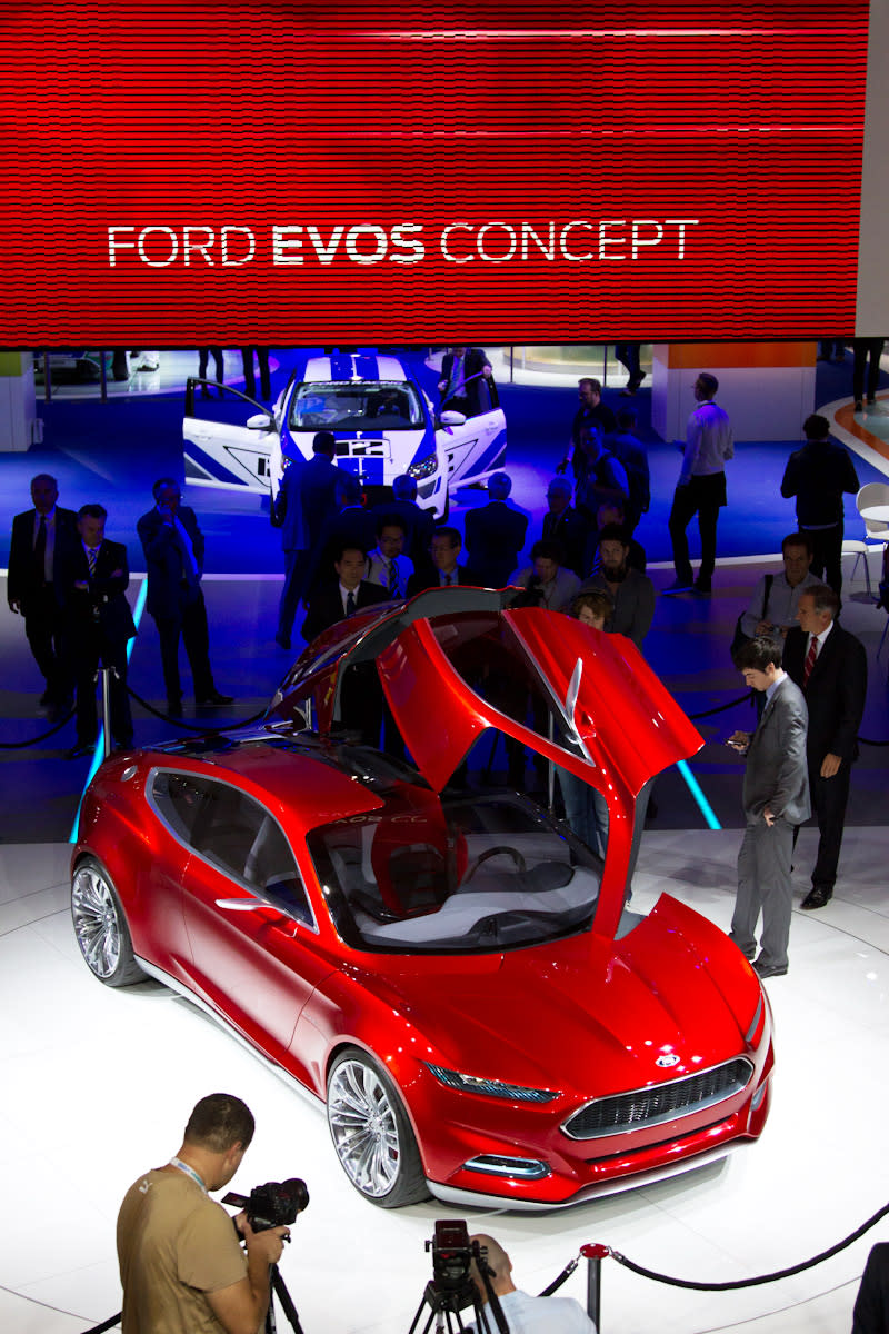 At this year's International Automobile Exposition an American stole the show when Ford unveiled the Evos, a concept car with butterfly doors. Although the fancy doors are only for show and won't be seen at Ford dealerships in the near future, the car's overall shape is likely an indication of things to come. Much of the underlying technology could also make it to market very soon. The Evos is a plug-in hybrid, which suggests that Ford noticed Toyota displaying a sales-ready plug-in Prius PHEV in its booth (which debuted as a concept in Frankfurt just two years ago). A plug-in like this could make its way to market in a similar time frame.