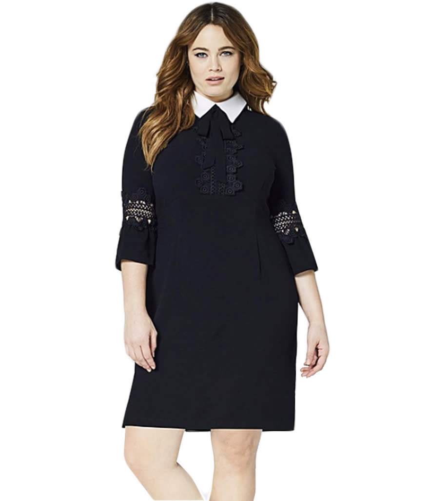 Simply Be Contrast Collar Shift Dress