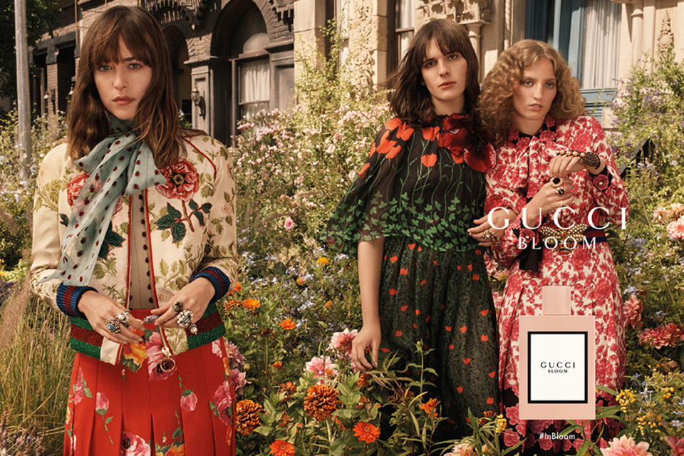 <p>Shot by Glen Luchford<span>, th</span>e campaign features the actress Dakota Johnson, the model Hari Nef and the artist Petra Collins as they are transported from the daily grind of the city into a beautiful, flourishing garden. </p>