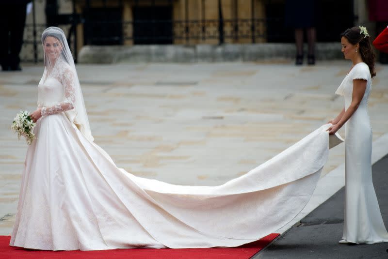 The dress that broke the Internet. Pippa serving as bridesmaid for her sister, Kate. (Photo: Getty Images)