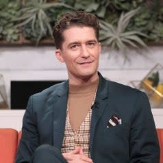 Matthew Morrison on a talk show in 2020