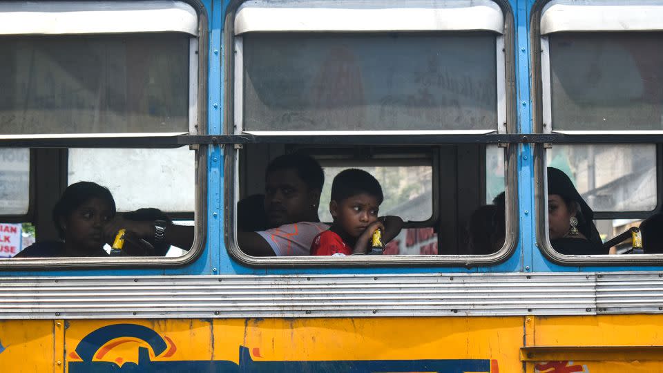 People travel on a bus on a hot and humid day in Kolkata, India on 11 June 2023.  - Sudipta Das/NurPhoto/Getty Images
