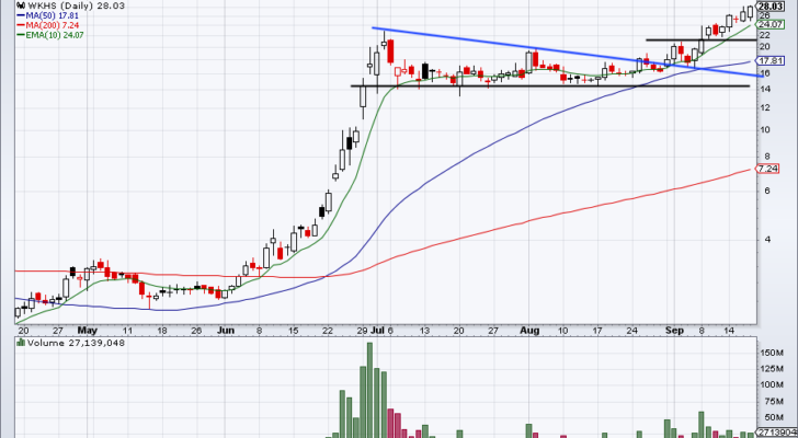 Daily chart of WKHS stock