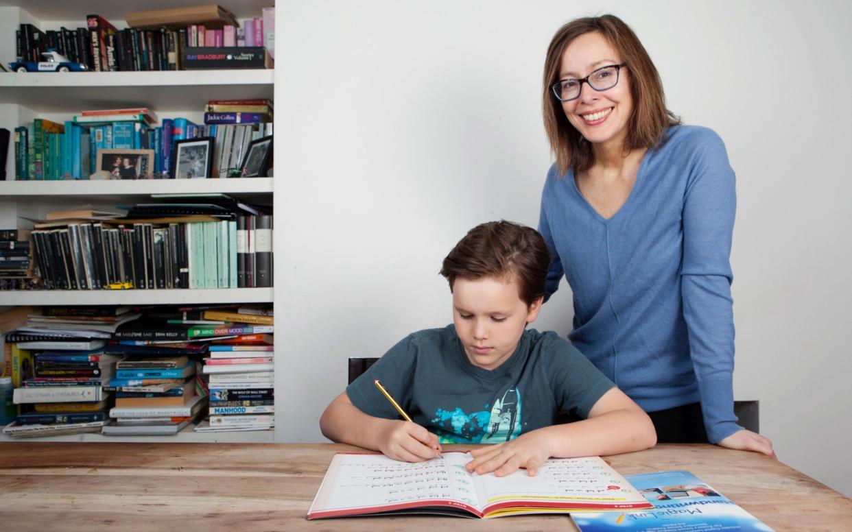 Anna Maxted with her 10-year-old son, Caspar - Rii Schroer