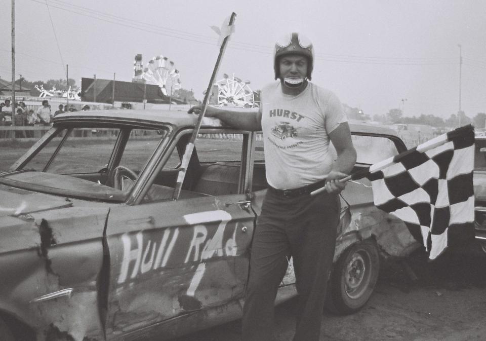 Merlin Goff was the initial winner of the Monroe County Fair Demolition Derby in 1973.