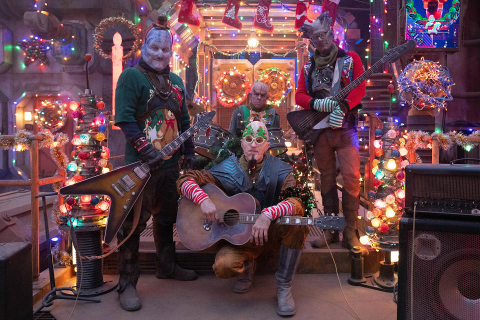 The Old 97’s in The Guardians of the Galaxy Holiday Special. (Marvel Studios)