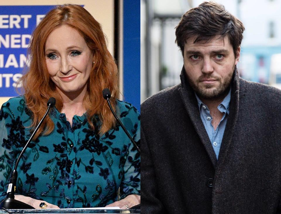 JK Rowling and Tom Burke in ‘Strike’ (Getty Images/BBC)