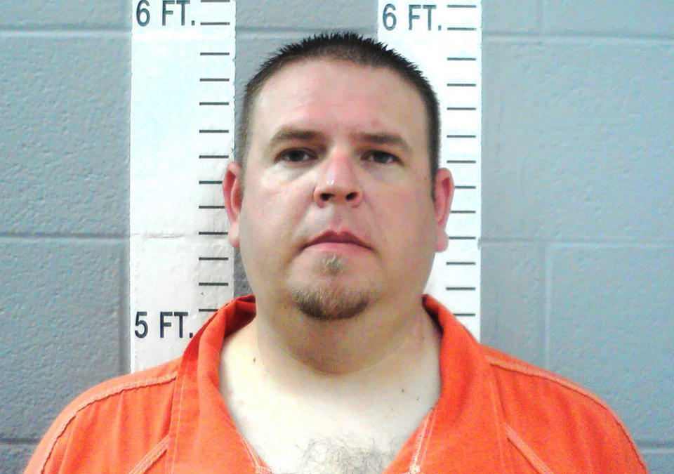 FILE - A photo provided by the Oklahoma State Bureau of Investigation shows Brandon Dingman. Dingman is one of two former Oklahoma police officers facing up to 10 years in prison after being convicted of murder for using their stun guns more than 50 times on an unarmed man who later died. A Carter County jury convicted Dingman and former Wilson police Officer Joshua Taylor of second-degree murder. They each face up to 10 years in prison when they're formally sentenced in December 2021. (Oklahoma State Bureau of Investigation via AP, File)