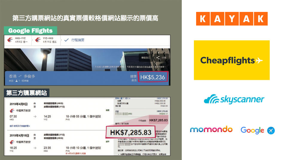 消委會評6大機票格價網 KAYAK、Skyscanner、Cheapflights大比拼