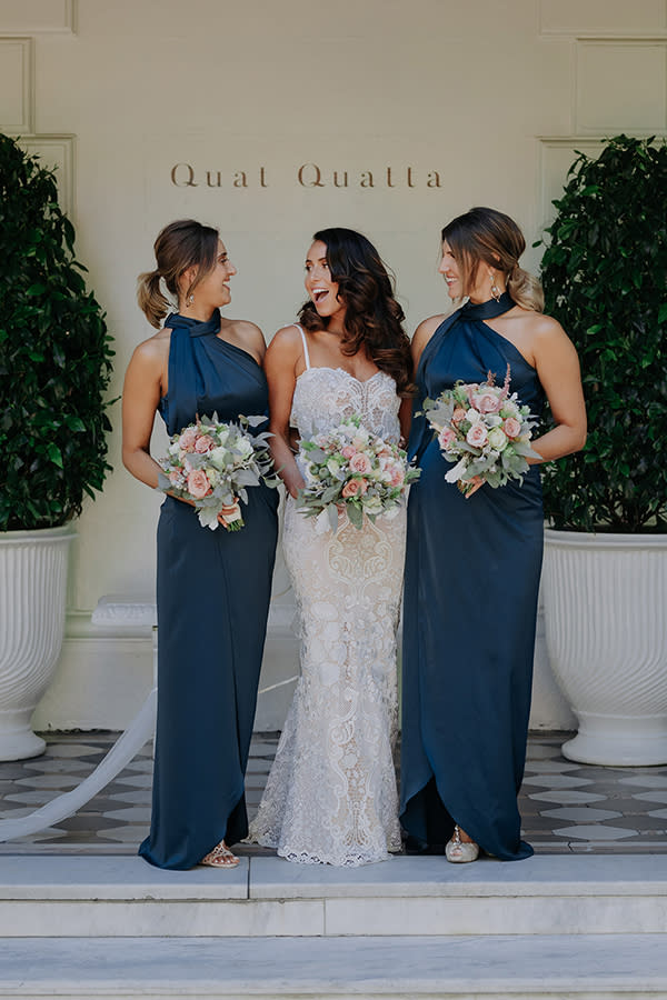 Bride and bridesmaids on wedding day MASF Johnny first wedding photos at Quat Quatta