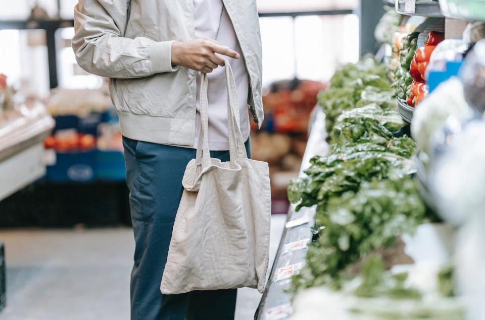 A plant-rich diet is good for postbiotic production. <a href="https://www.pexels.com/photo/unrecognizable-customer-near-greens-in-supermarket-7129141/" rel="nofollow noopener" target="_blank" data-ylk="slk:Photo by Michael Burrows/Pexels;elm:context_link;itc:0;sec:content-canvas" class="link ">Photo by Michael Burrows/Pexels</a>, <a href="http://creativecommons.org/licenses/by/4.0/" rel="nofollow noopener" target="_blank" data-ylk="slk:CC BY;elm:context_link;itc:0;sec:content-canvas" class="link ">CC BY</a>