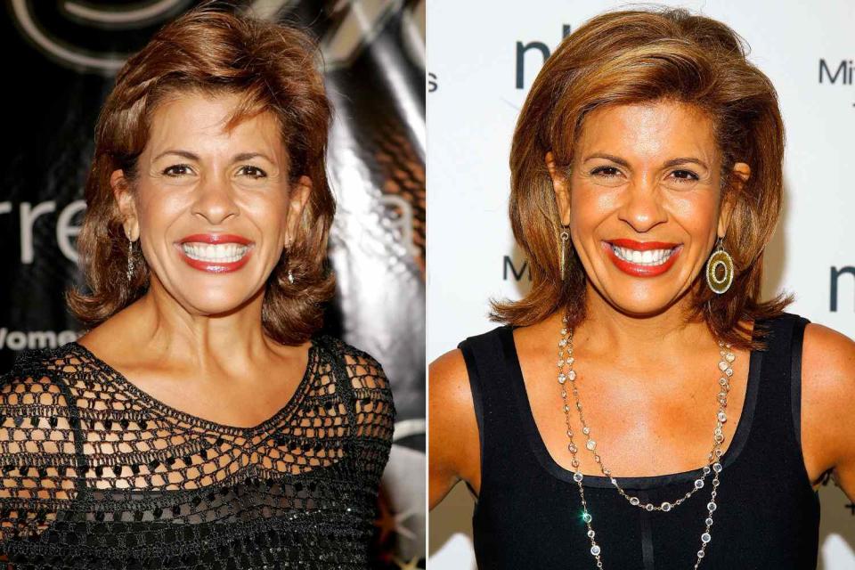 <p>Paul Hawthorne/Getty; Andy Kropa/Getty</p> Hoda Kotb in 2005 and 2010