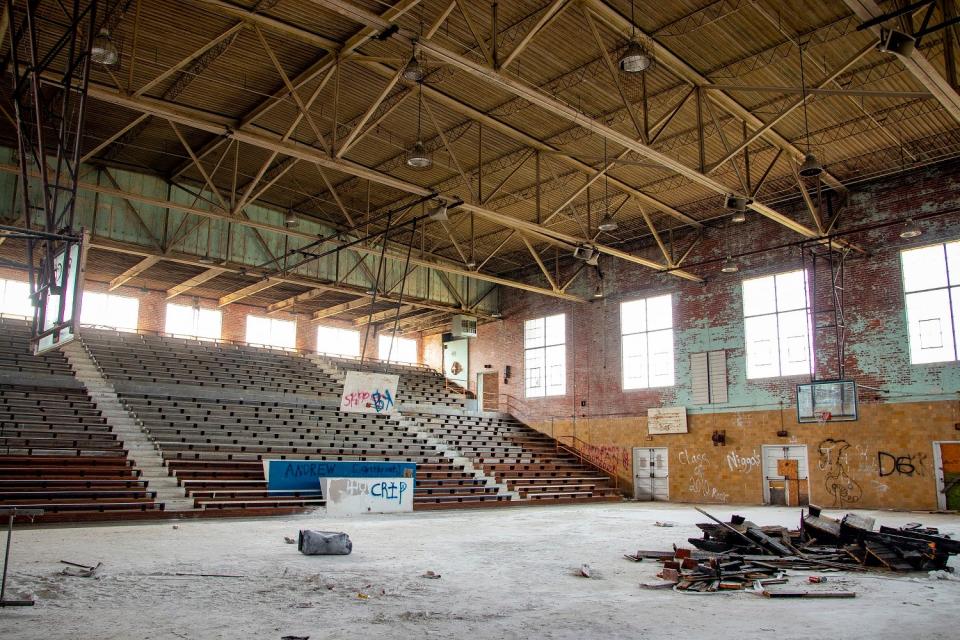 The James M. Shields Memorial Gymnasium has suffered damage in Seymour.