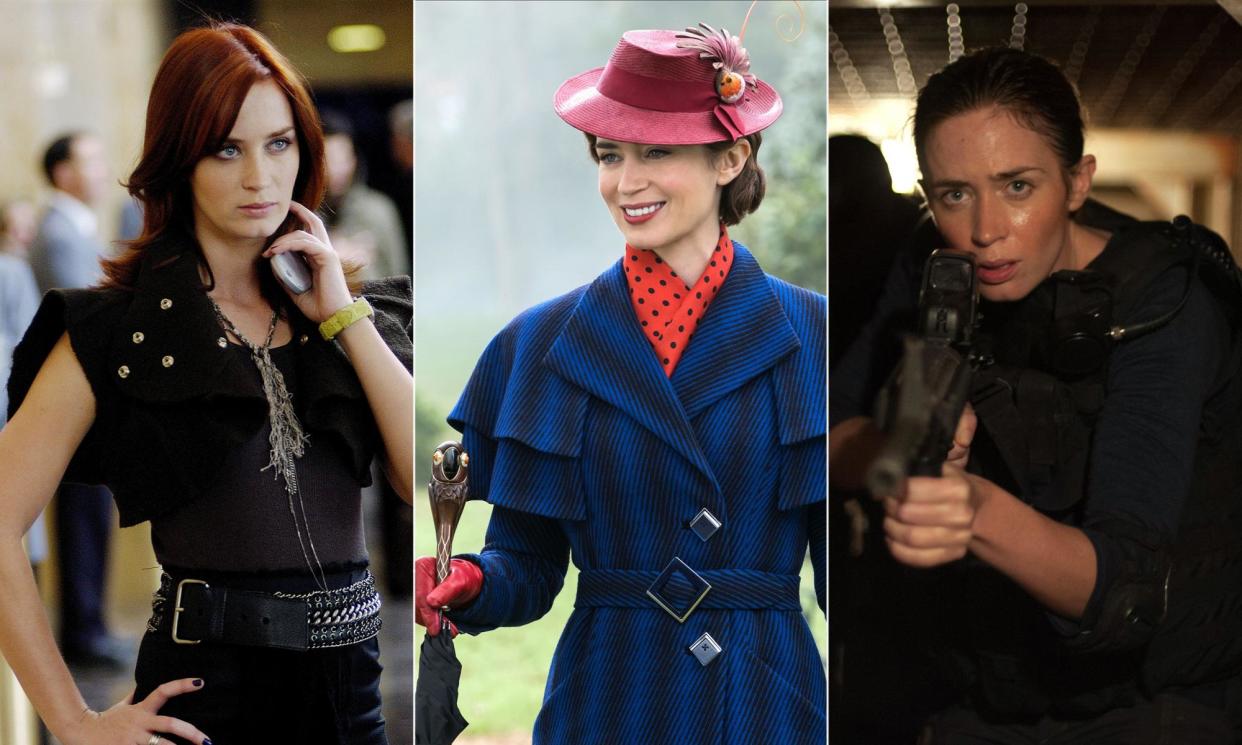 <span>From left, Emily Blunt in The Devil Wears Prada, Mary Poppins Returns, and Sicario.</span><span>Composite: Film stills</span>