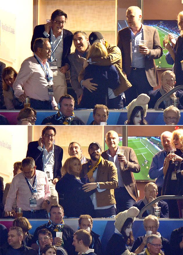 The couple shared some PDA throughout the game. Photo: Getty Images