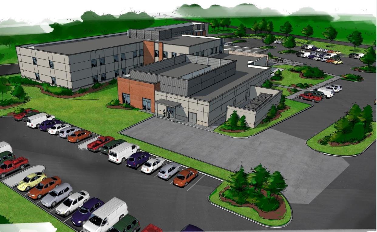 A rendering of LifePoint Health's proposed 50-bed hospital in the village of Howard.