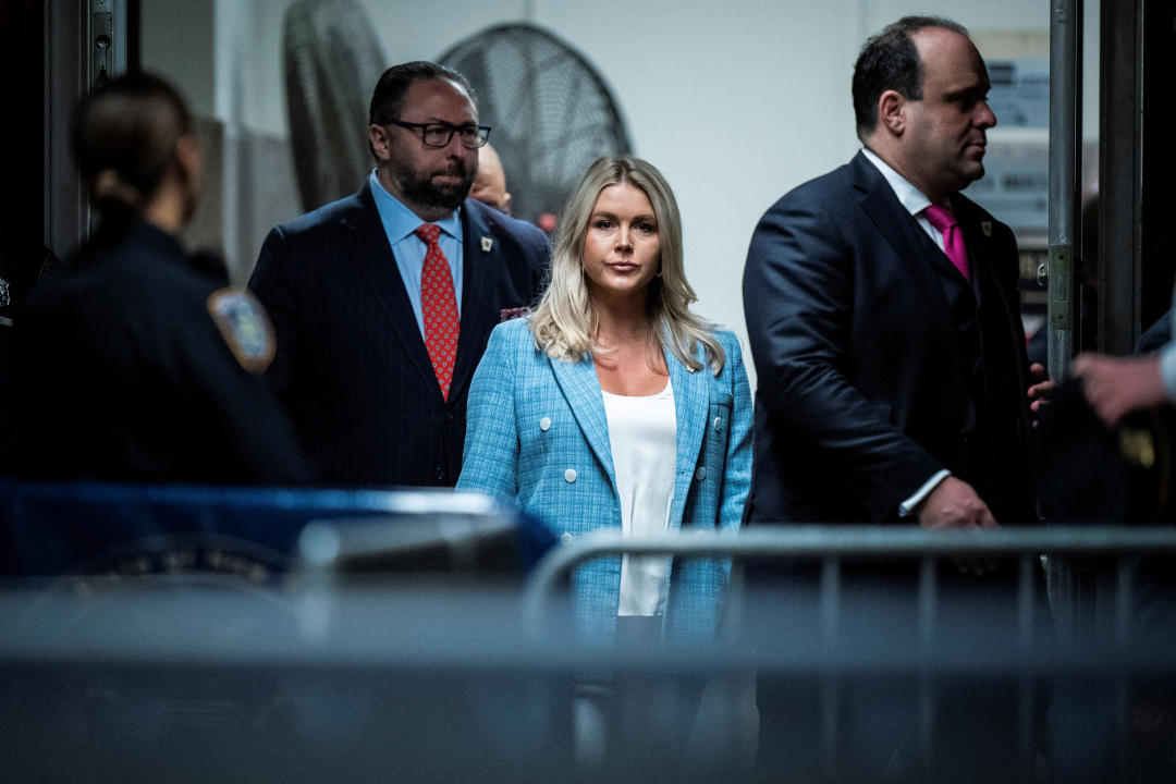 Jason Miller, Karoline Leavitt and Boris Epshteyn follow former U.S. President Donald Trump as they arrive for Trumpâs criminal trial at the Manhattan Criminal Court in New York, NY on Wednesday, May 29, 2024. (Jabin Botsford/Pool via Reuters)