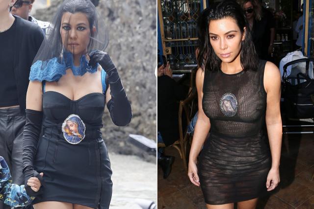 venom Har råd til på vegne af Kourtney Kardashian's Black Dress for Wedding Weekend Is Giving Major Kim  Kardashian Déjà Vu