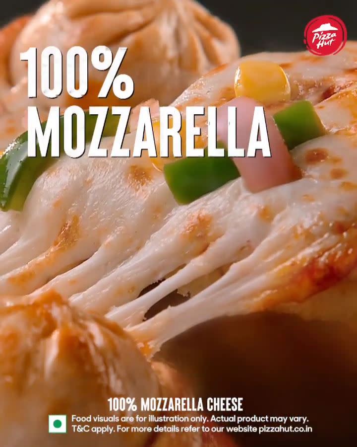 披薩裡面有莫札瑞拉起司。（圖／翻攝自IG／pizzahut_india）