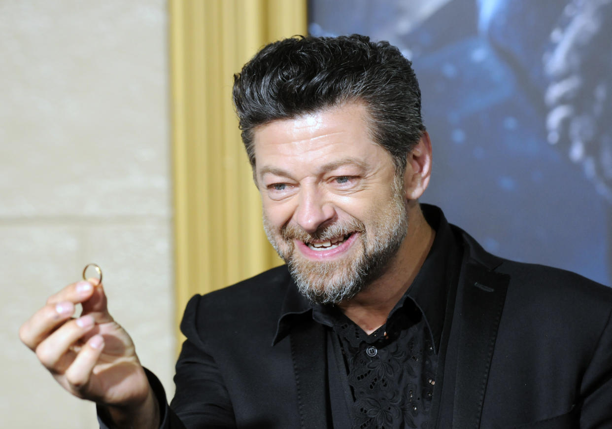 Andy Serkis arrives for the premiere of "The Hobbit: The Battle Of The Five Armies" on December 9, 2014. (Photo by Albert L. Ortega/Getty Images)