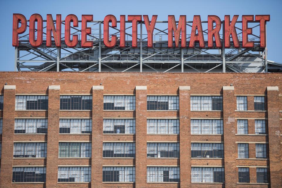 The Ponce City Market sign in Atlanta.