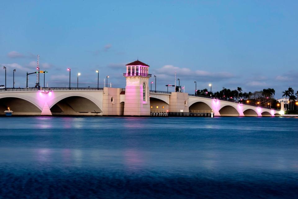 Promise Fund of Florida hosts the annual Bridge Lighting of the Royal Park Bridge and Pink Boots on the Ground celebration January 20, 2024 in West Palm Beach. The Promise Fund of Florida helps under resourced women gain access to life saving breast and cervical cancer screening.