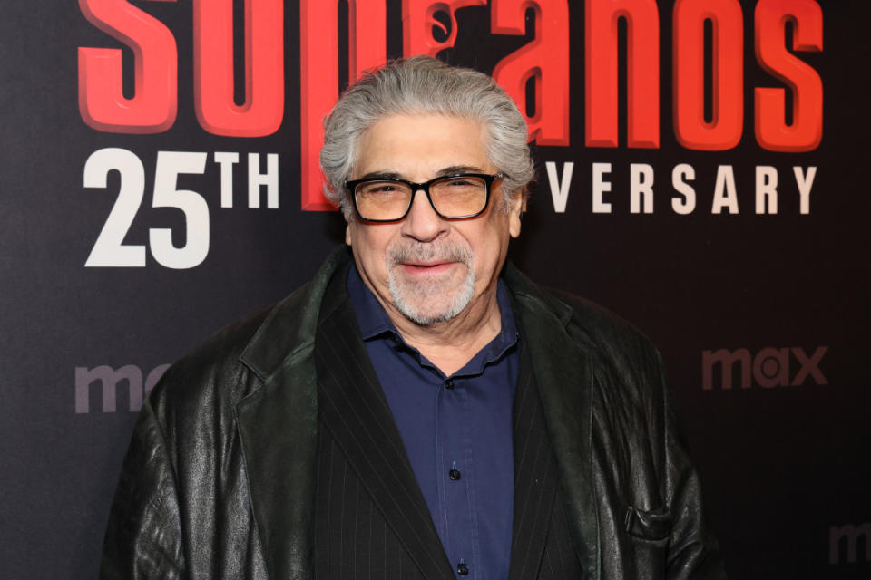 Vincent Pastore attends HBO's "The Sopranos" 25th anniversary celebration on January 10, 2024 at Da Nico Ristorante in New York City.<p>Dia Dipasupil/Getty Images</p>