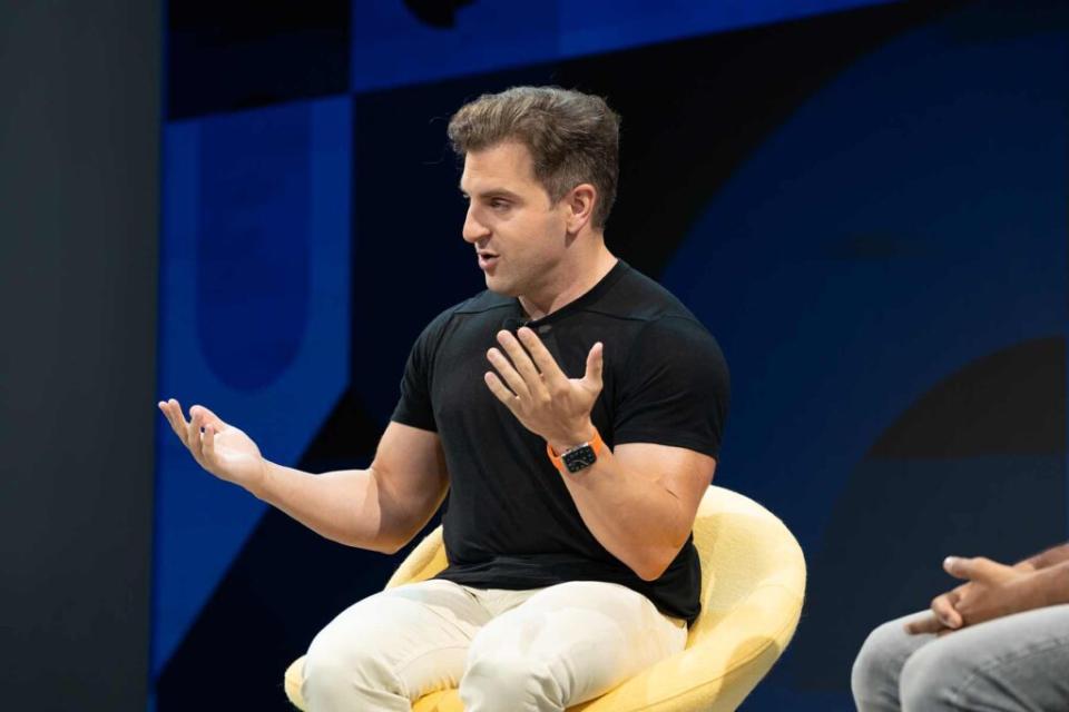 Airbnb CEO Brian Chesky at Skift Global Forum in September 2022.  Source: Skift Skift