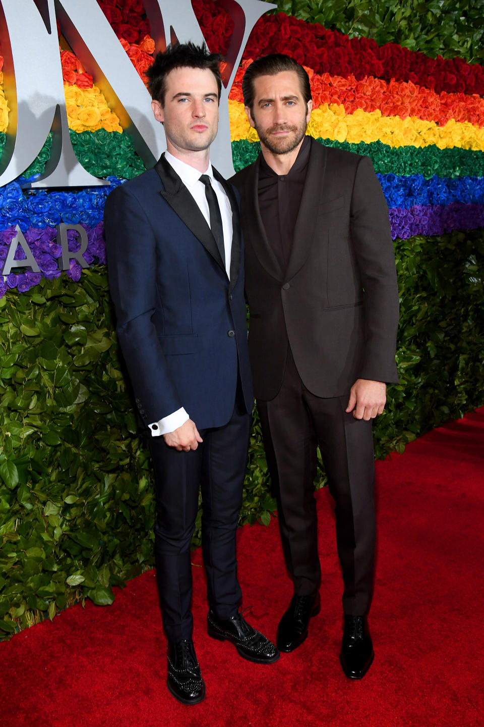 NEW YORK, NEW YORK - JUNE 09: Tom Sturridge (L) and Jake Gyllenhaal attend the 73rd Annual Tony Awards at Radio City Music Hall on June 09, 2019 in New York City. (Photo by Kevin Mazur/Getty Images for Tony Awards Productions)