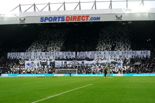 A view inside Newcastle's St James' Park