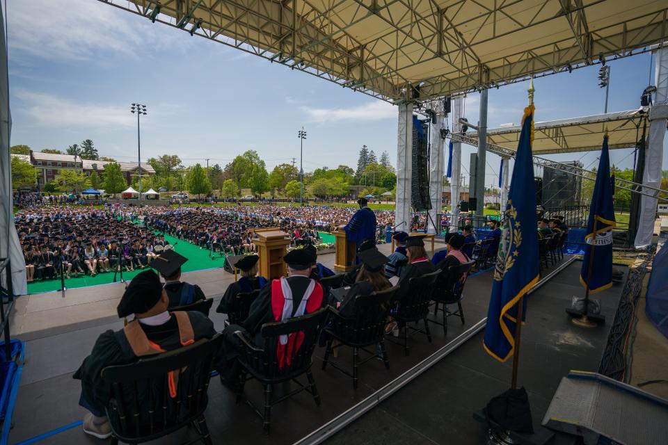 The University of New Hampshire held five separate commencement ceremonies in Durham over the weekend, one for each of its schools.