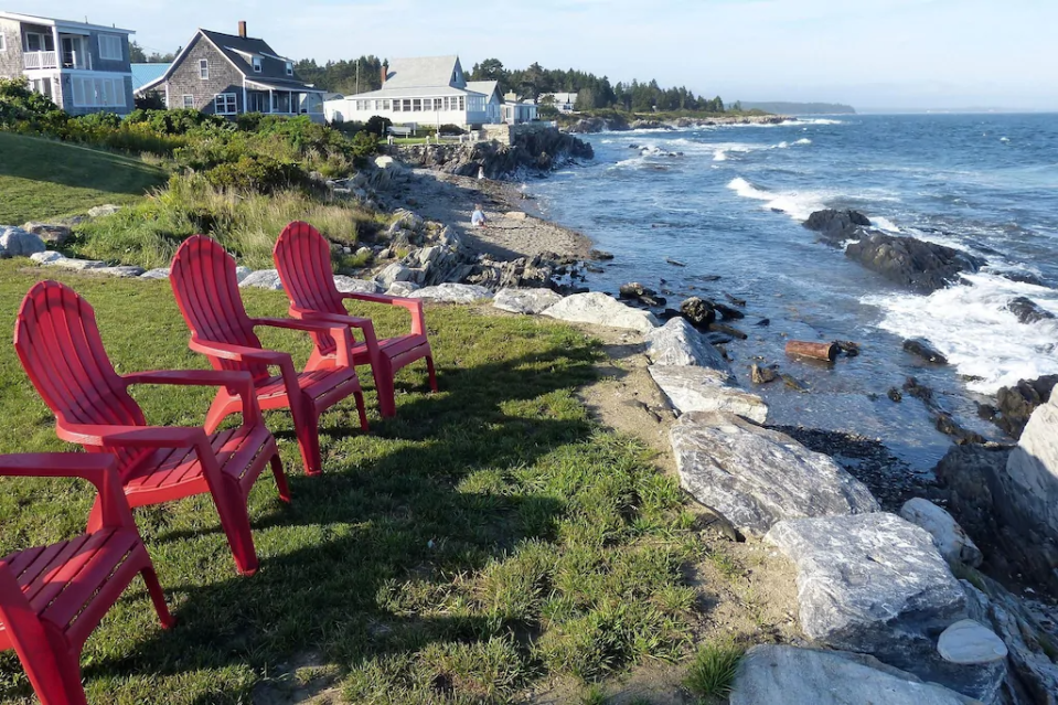 <p>This hidden gem on Maine’s rocky coast is a <a href="https://www.dpbolvw.net/click-8489100-11553823?sid=SK--&url=https%3A%2F%2Fwww.vrbo.com%2F962008ha%3FnoDates%3Dtrue%26unitId%3D3272638" rel="nofollow noopener" target="_blank" data-ylk="slk:newly built cottage with ocean views;elm:context_link;itc:0" class="link ">newly built cottage with ocean views</a>. It’s got three bedrooms, two bathrooms, and sleeps six people total. There’s even a small sandy beach. This <a href="https://www.dpbolvw.net/click-8489100-11553823?sid=SK--&url=https%3A%2F%2Fwww.vrbo.com%2F962008ha%3FnoDates%3Dtrue%26unitId%3D3272638" rel="nofollow noopener" target="_blank" data-ylk="slk:Maine beach house rental;elm:context_link;itc:0" class="link ">Maine beach house rental</a> is definitely a bit off the beaten path, but offers a quaint beachside village experience that makes for a super cozy getaway — and it’s still only about 30 minutes to the city of Brunswick if you want to go shopping.</p> <div class="buy-now pmc-product-wrapper // lrv-u-border-b-1 lrv-u-border-color-grey-light lrv-u-padding-b-150 lrv-u-margin-b-2"> <span class="c-span  buy-now__title lrv-u-font-family-secondary lrv-u-font-weight-700 lrv-u-font-size-28 u-font-size-34@tablet lrv-u-line-height-small lrv-u-display-block"> Bailey Island Maine Beach Home Rental</span> <span class="c-span  buy-now__price pmc-product-price lrv-u-font-family-secondary lrv-u-font-size-20 lrv-u-color-grey-dark u-font-size-21@tablet u-letter-spacing-012"> $485/night</span> <div> <a class="link " href="https://www.dpbolvw.net/click-8489100-11553823?sid=SK--&url=https%3A%2F%2Fwww.vrbo.com%2F962008ha%3FnoDates%3Dtrue%26unitId%3D3272638" rel="nofollow noopener" target="_blank" data-ylk="slk:Buy now;elm:context_link;itc:0"> <span class="c-button__inner lrv-u-color-white a-font-secondary-bold-xs lrv-u-text-transform-uppercase u-letter-spacing-015"> Buy now </span> </a> </div> </div>  