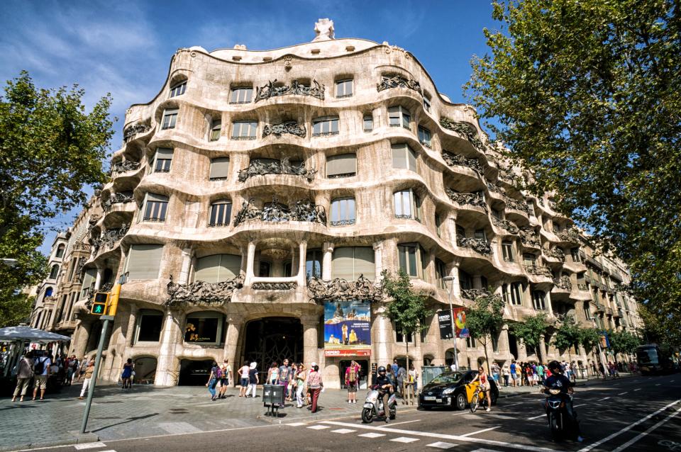 [UNVERIFIED CONTENT] Casa Mil?, commonly known as La Pedrera is the largest civil building designed by Antoni Gaud?. The apartment block was constructed between 1906 and 1910. It was Gaud?'s last work before devoting himself to the construction of the Sagrada Fam?lia. It is located on Passeig de Gr?cia in the Eixample district of Barcelona, Catalonia, Spain.