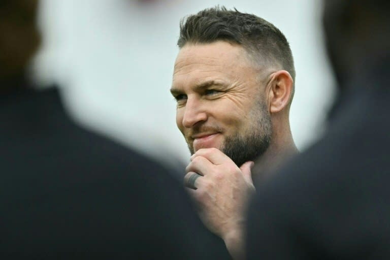 England coach Brendon McCullum ahead of the third cricket test match against Sri Lanka at The Oval in London (Glyn KIRK)