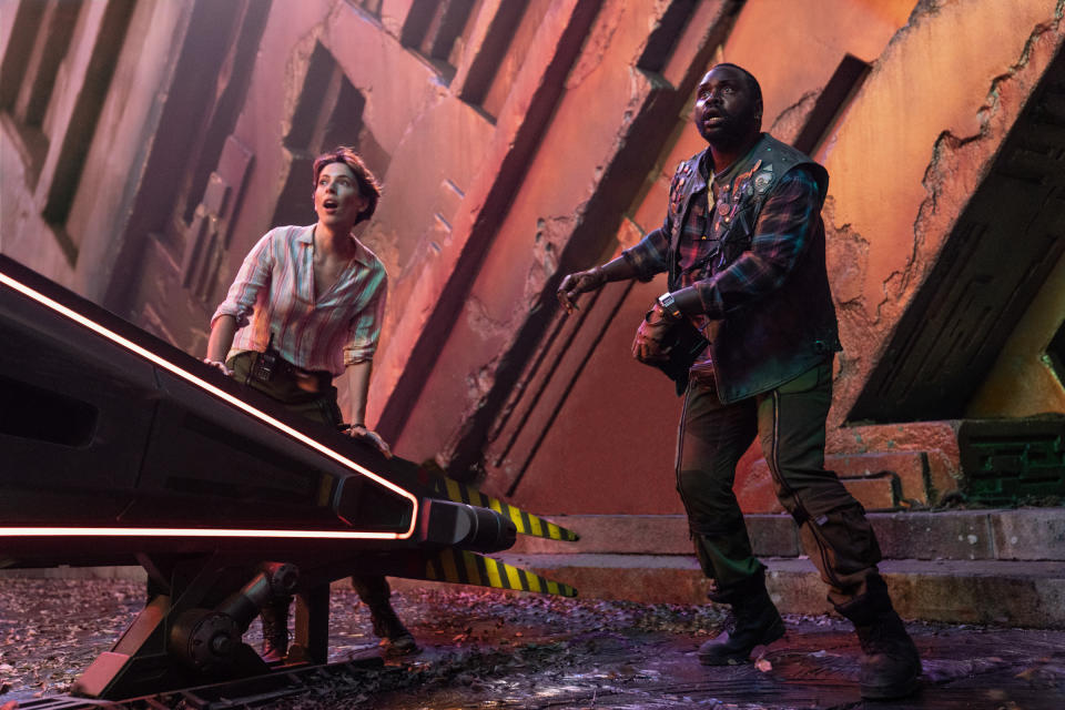 Rebecca Hall and Brian Tyree Henry in <i>Godzilla x Kong: The New Empire</i><span class="copyright">Courtesy of Warner Bros. Pictures</span>