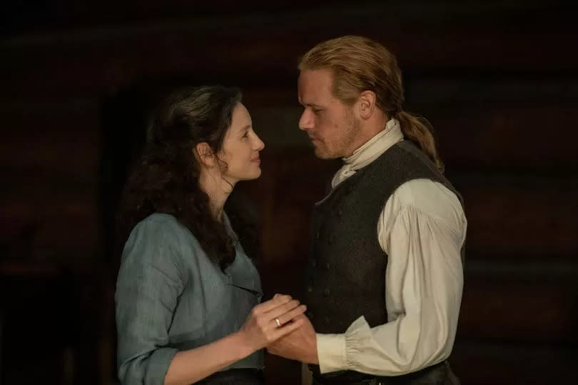 No Merchandising. Editorial Use Only. No Book Cover Usage.
Mandatory Credit: Photo by Starz! Movie Channel/Everett/REX/Shutterstock (14216561a)
OUTLANDER, from left: Catriona Balfe, San Heughan, 'Death Be Not Proud', (Season 7, ep. 703, aired June 30, 2023). photo: Robert Wilson / ©Starz / Courtesy Everett Collection
Everett Collection - 30 Jun 2023